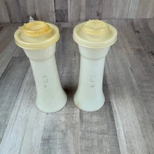 Vintage Tupperware 718 Hourglass Salt & Pepper Shakers Set 6" Tall