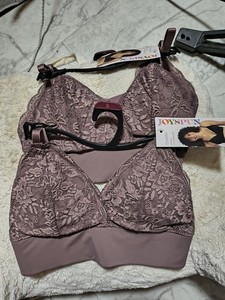 Joyspun Women’s Lace Floral Bralette Bra Purple S Wireless Pullover Adjustable