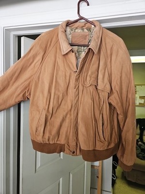 VTG Marlboro Adventure Team Genuine Leather Jacket Mens L Brown