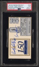 1992 Notre Dame Boston College Rudy Filmed Signed Sean Astin Ticket Stub PSA 5