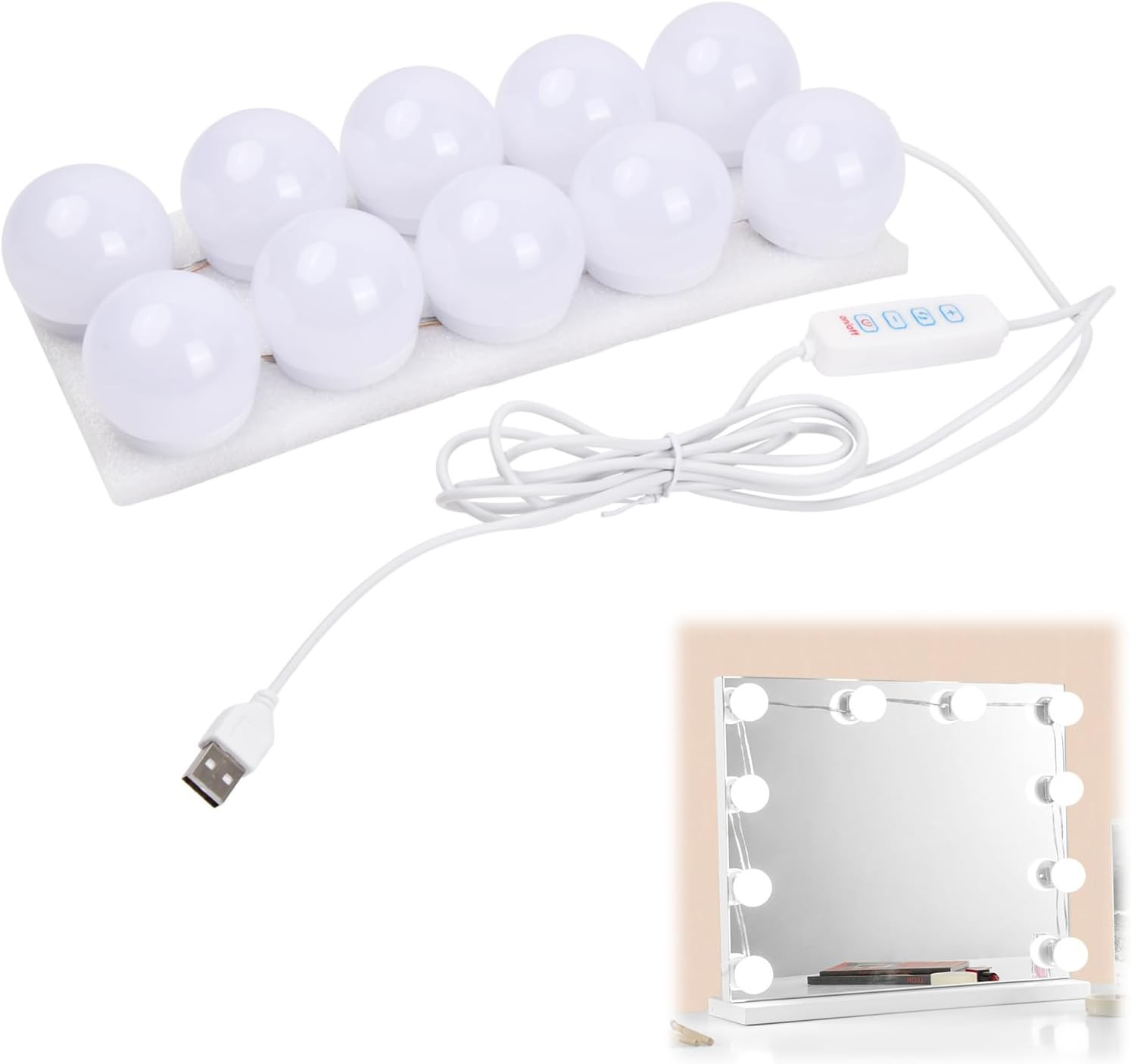 Luci Da Specchio, 10 Lampadine Dimmerabili, Luci Da Specchio a LED in Stile Holl