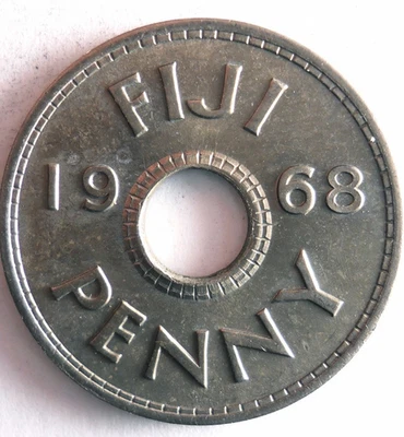 1968 FIJI PENNY - Pièce Excellente - Livraison Gratuite - Bin #137 - Photo 1/2