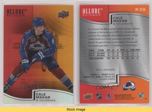2021-22 Upper Deck Allure Rainbow Red Orange Cale Makar #R-59 LESEN 06nz - Bild 3 von 3