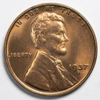 1937-S Lincoln Wheat Penny Uncirculated, San Francisco Mint