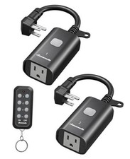Outdoor Remote Control Outlet, 15A Wireless Remote Control 2 Outlet Kit