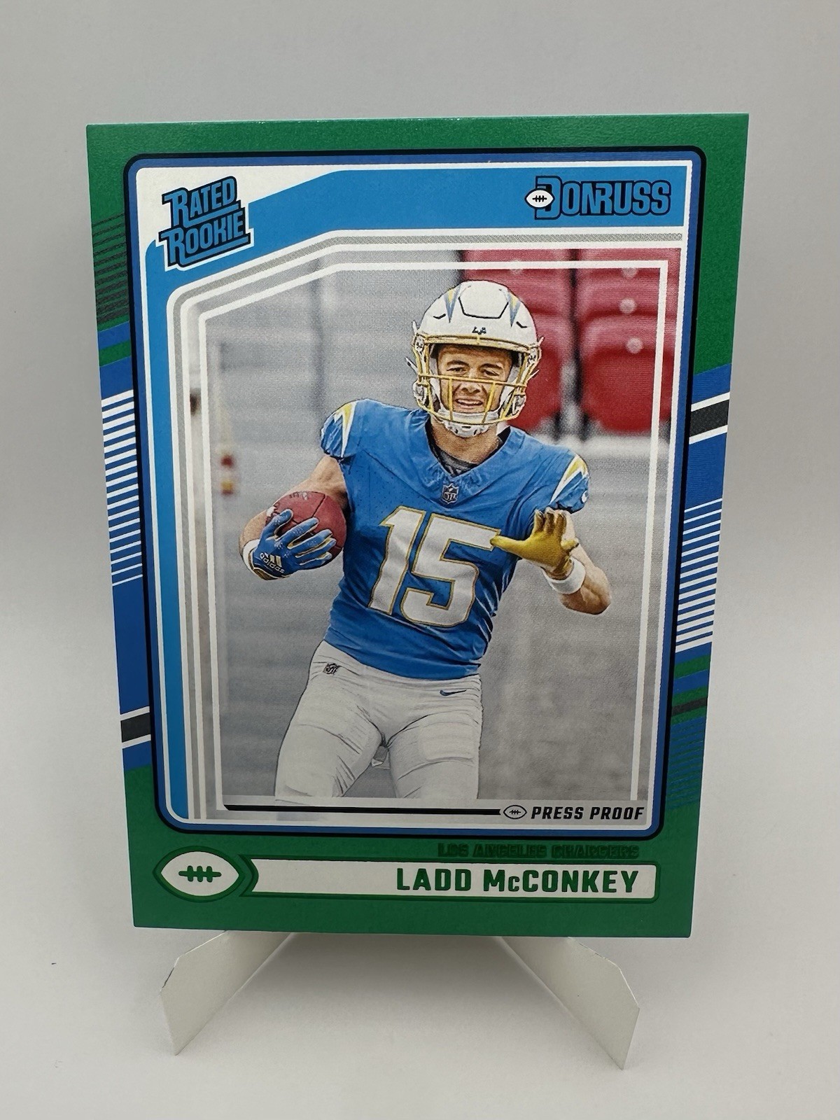 2024 Panini Donruss - Rated Rookie Green Press Proof - Ladd McConkey #328 (RC)