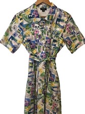 Studio Park x Jane Treacy button down short sleeve belted dress Medium Petite