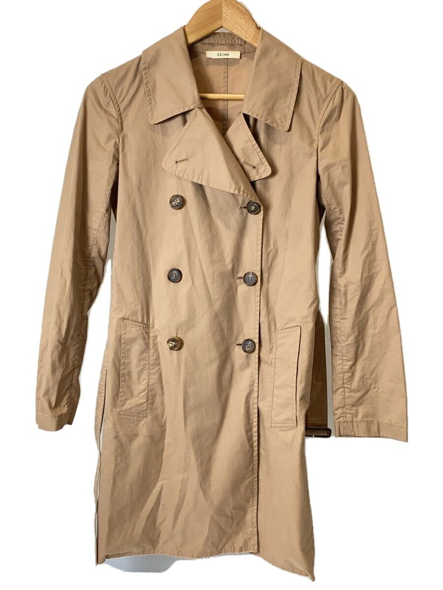 Celine Trench Coat/34/Cotton/Cml/Plain/2 8D52/3186/Phoebe Period 10501