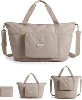Faltbare Reisetasche 37L HandgepäCk Sporttasche Weekender Duffle Bag Kamel