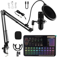 ALSO GO Podcast Equipment Bundle, Professional BM-800 Podcast Microphone with...