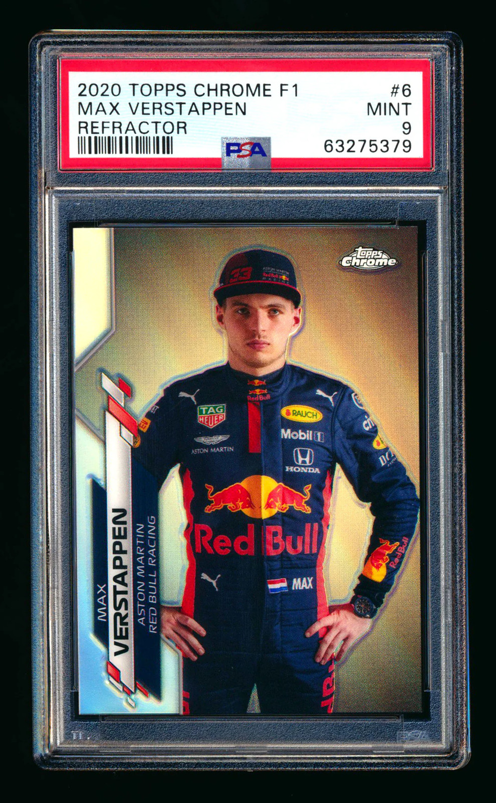 2020 Topps Chrome F1 #6 Max Verstappen RC Refractor Portrait PSA 9
