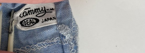 Vintage Ideal Me & My Tammy Puppenmode Kleidung lila ein Outfit nur Jeanskleid - Bild 7 von 8