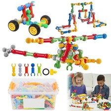 125 Teile Kreatives Konstruktionsspielzeug Bausteine mit Aufbewahrung für Kinder