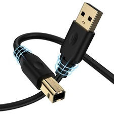USB Printer Cable 10FT Type A to B 2.0 Scanner Cord High-Speed... 