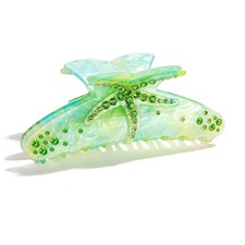 Starfish Hair Clip Acrylic Green Strong Hold Fashion Clamp Women Girls Acc