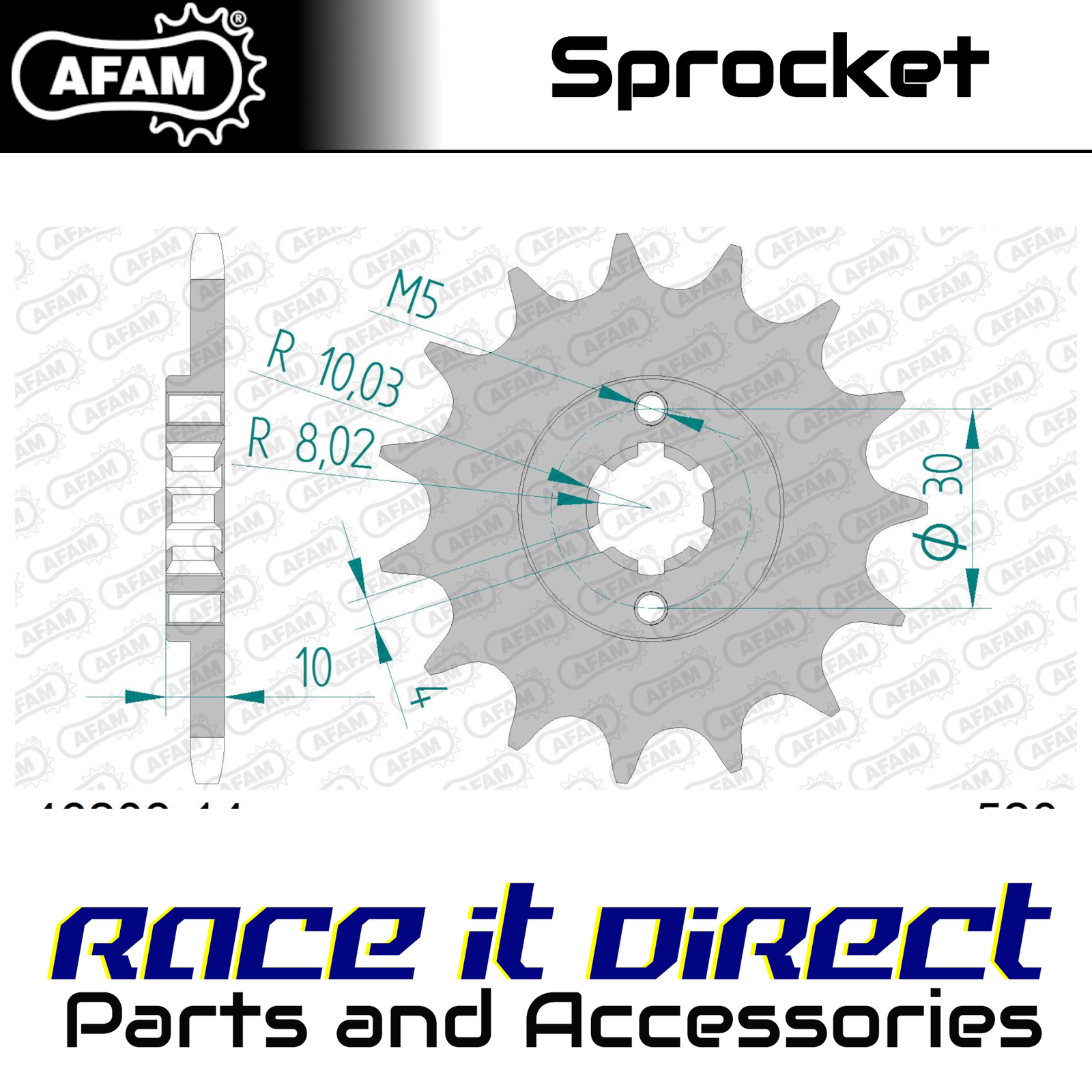 Sprocket for CAGIVA 125 Mito 1990 14T Front AFAM