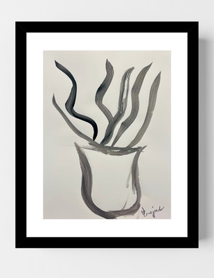 GUAJARDO Original Neo Expressionism Snake Plant 12X9 Paper Signed Art