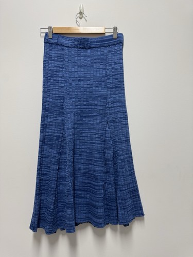 Seed Heritage Skirt Womens S/10 Blue Midi A Line Godet Stretch Knit Work Skirt - Picture 3 of 4