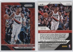 2018-19 Panini Prizm Choice Red Prizm /88 Damian Lillard #81