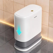 funest Bathroom Trash Cans, Garbage Can with Press Type Lid,10L Dogproof Slim...