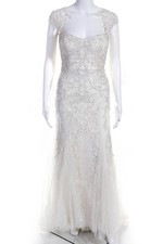 Monique Lhuillier Womens Radiance Lace Crysta...