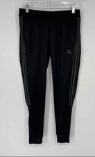 Adidas Womens Black Aeroready Elastic Waist Pull-On Track Pants Size Small