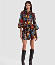 ALICE & OLIVIA Lily Long Sleeve Floral Shirtdress Sz 10 -NWT $550