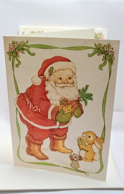 Vintage Current Inc 6 Christmas Cards & Envelopes ''Santa's Treasures'' 5x7'' NOS