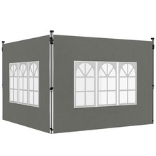 Outsunny Gazebo Side Panels for 3x3(m) or 3x4m Pop Up Gazebo, Dark Grey
