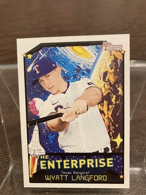 2026 Topps Heritage The Enterprise Wyatt Langford #TE-WL Rangers
