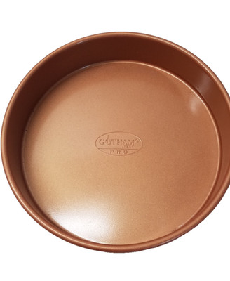 Gotham Pro Cake Pan 9.5''x 2'' Round Steel Copper Colored Rounded Rim 5050