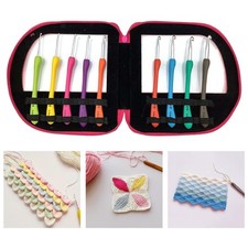 9 x N&auml;hwerkzeug, H&auml;kelnadeln, Garn, Stricknadeln, ergonomisches Griff-Set