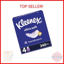 Kleenex Ultra Soft Facial Tissues, 4 Cube Boxes, 60 Tissues per Box, 3-Ply 240