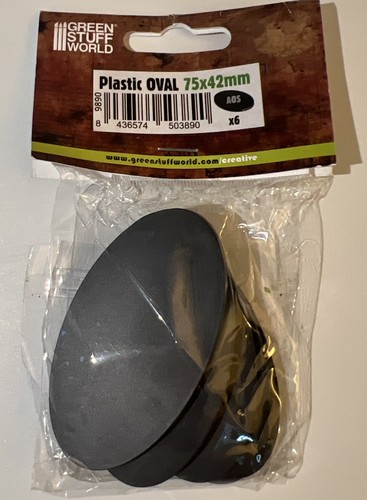 6x Plastic Oval Pill 75x42mm Black - Thickness 3mm Basing Wargames Miniatures - Picture 4 of 4