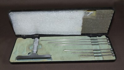 Moore & Wright Depth Micrometer Set 0-6'' w/ Case, Made in England