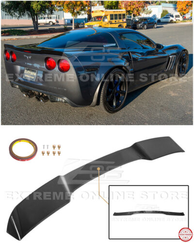 For 05-13 Corvette C6 | ZR1 Extended Style GLOSSY BLACK Rear Trunk Wing Spoiler