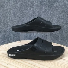 Reel Legends Sandals Mens 13 Rebound Black Open Toe Slip On Flip Flop Slides