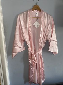 Simple Satch Pink Satin Robe ~ One Size New Item