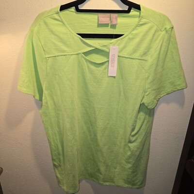 Chico's Sz. Large Lime Green Tshirt Nwt #7774 | eBay