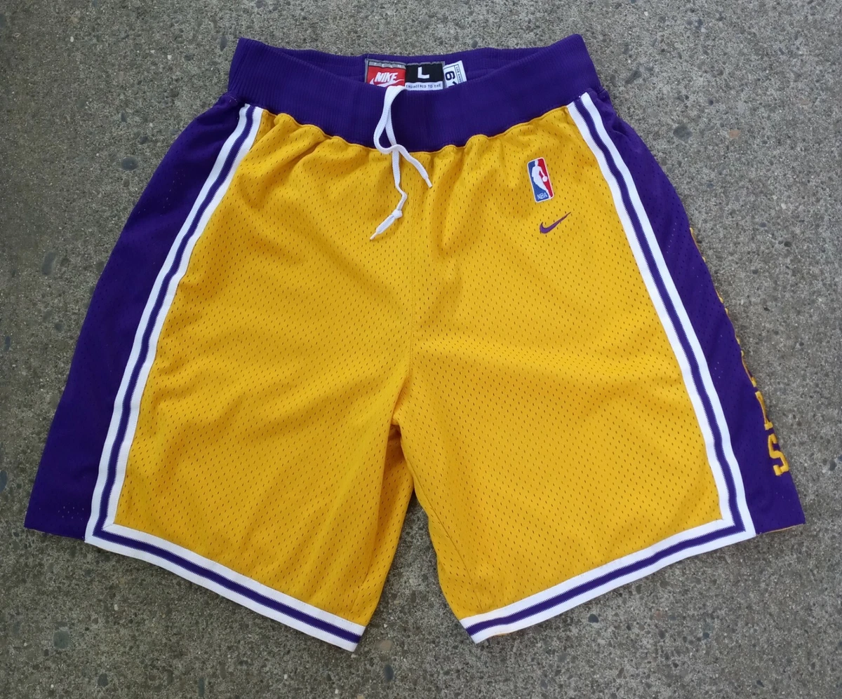 Vintage Nike Los Angeles Lakers Shorts Size Large Yellow