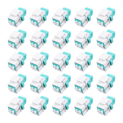 25PCS LC/OM3 Fiber Optic Keystone Jack Duplex Multimode Adapter for Patch Boards