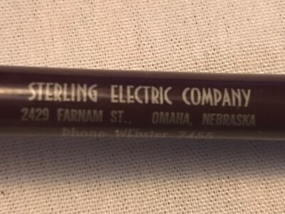 Sterling Electric Company Vintage Advertising Mechanical Pencil, Omaha Nebraska