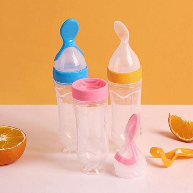 With Spoon Supplement Feeder Silicone Baby Tableware Useful Milk Bottle Kids