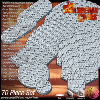 Basalt Rock Magma Scenic Bases Resin 3d Print Fantasy Sci-Fi Square Cavalry Hex
