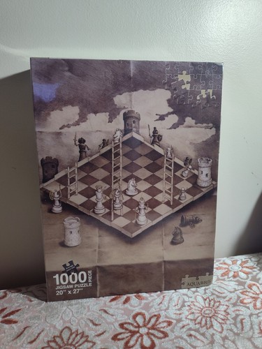 Folded Chess Set Sandro Del-Prete Aquarius 1000 Piece Jigsaw Puzzle NEW