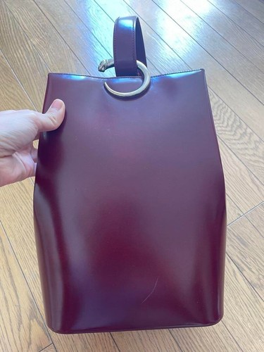 Panthere de Cartier Ring Handle Tote Bag Shoulder Bag Leopard Burgundy Authentic - Picture 8 of 8