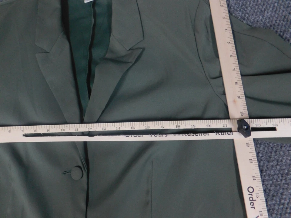 Dressbarn Womens Jacket 1X Plus Green three-button blazer - Image 4 of 4
