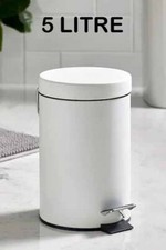 Image of TOILET PEDAL BIN 3,5,12,20L LITER SQUARE/ROUND METAL BATHROOM DUST RUBBISH HOME