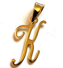 9ct yellow gold pendant initial k letter alphabet charm necklace new boxed