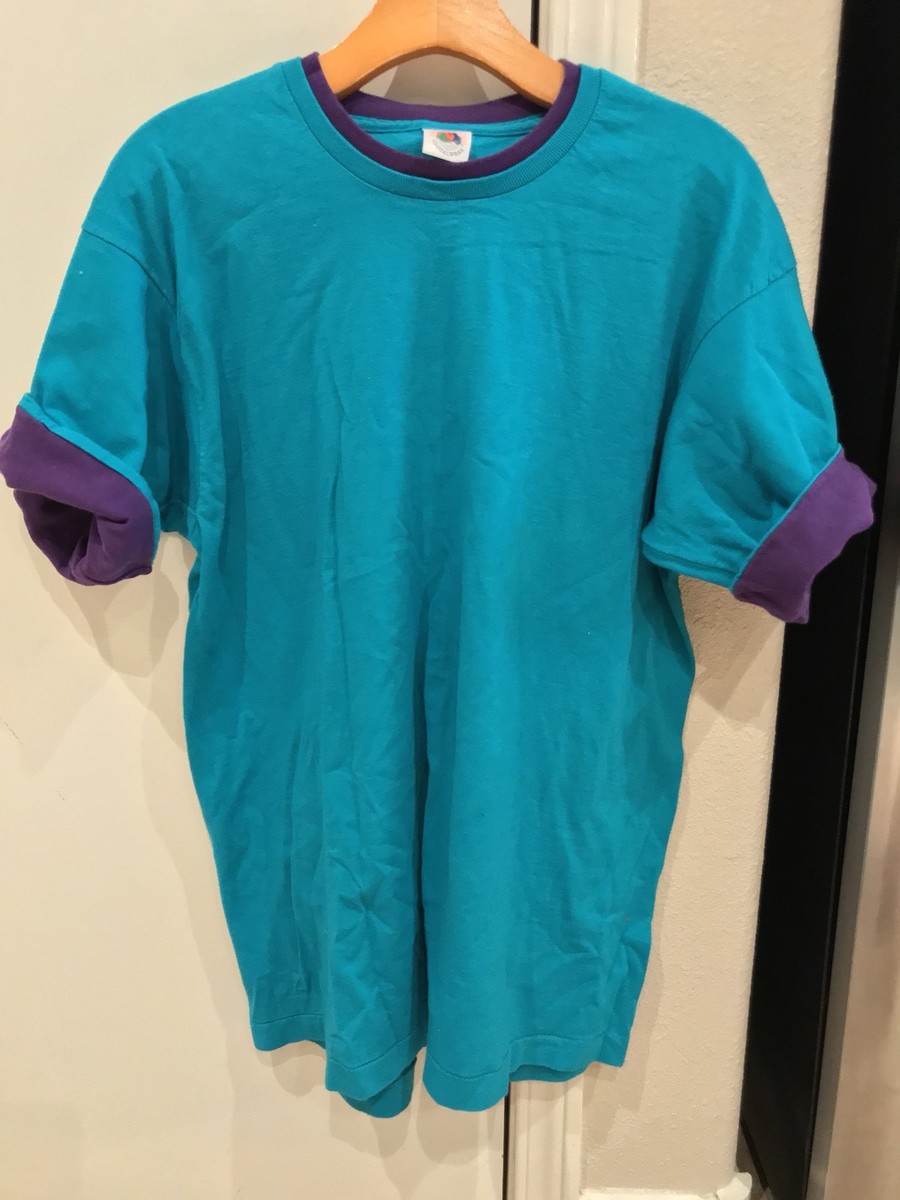 VINTAGE Fruit Of The Loom Made In USA Ringer Double Layer T-shirt